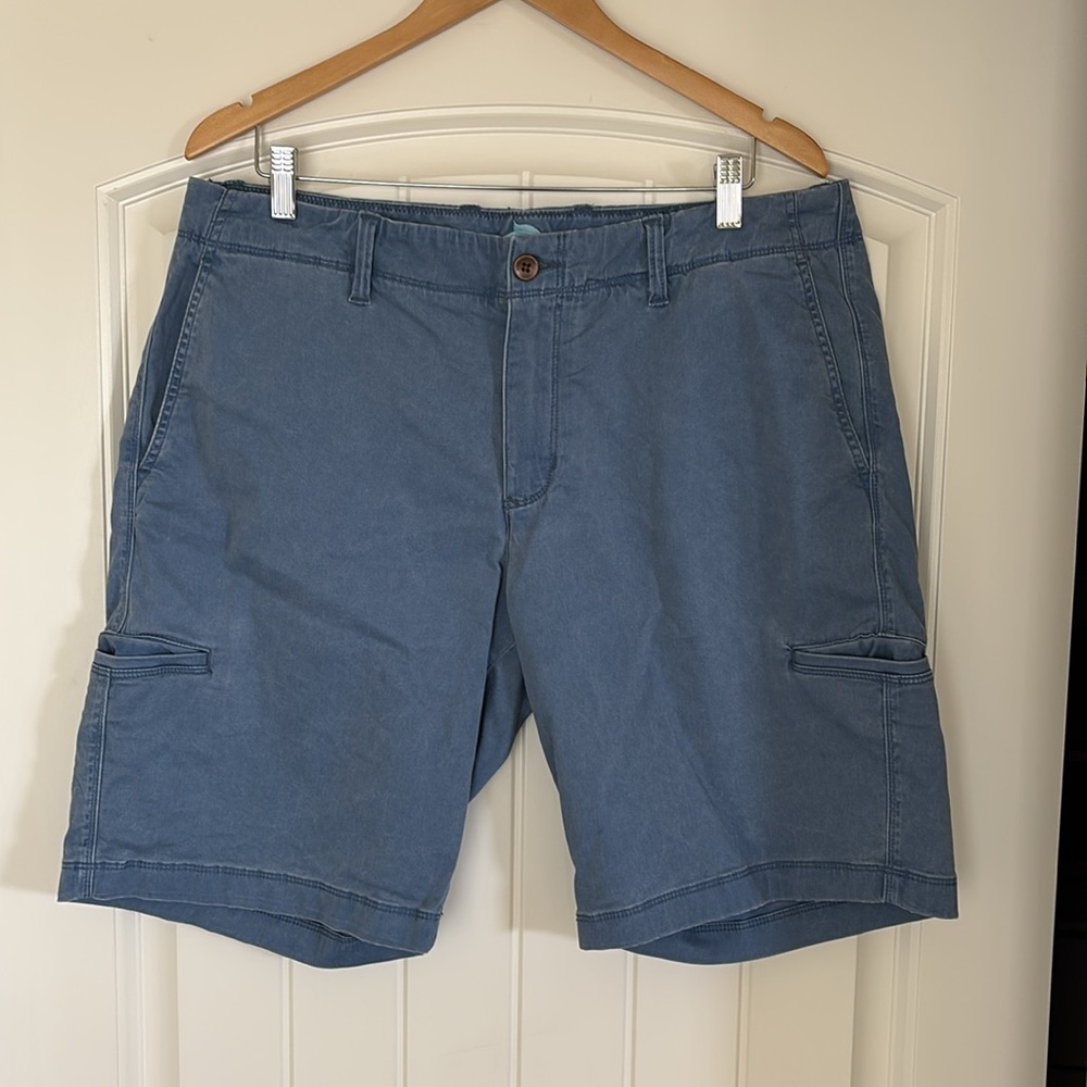 Tommy Bahama Blue Cotton Blend Chino Golf Vacation Shorts Mens Size 36